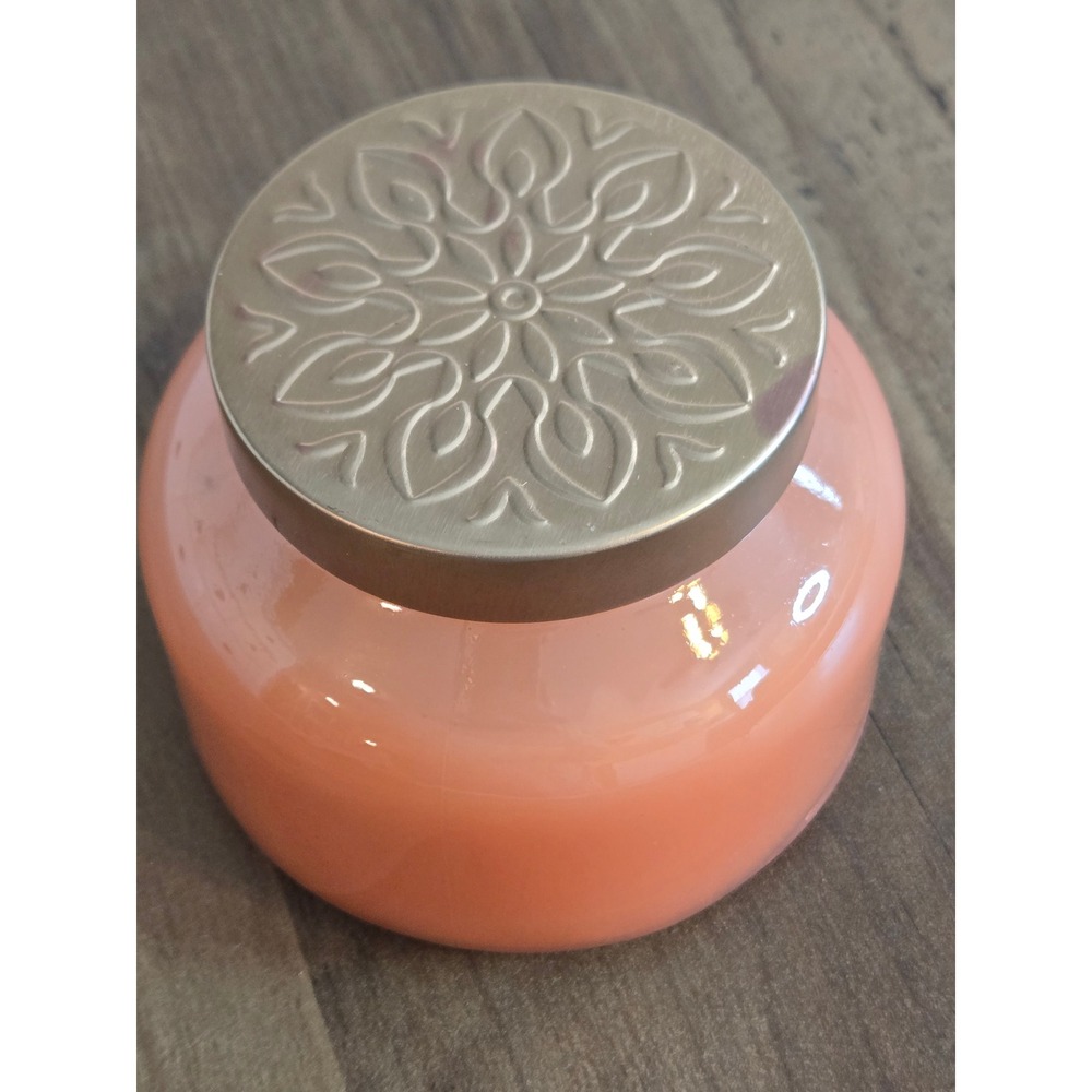Sea & Sand California Pineapple Coconut Scented Candle 9oz Peach Jar Gold Lid